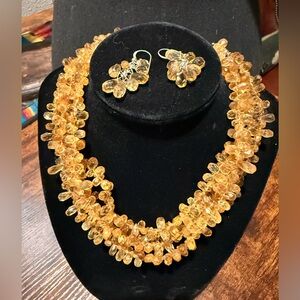 Golden citrine Necklace and Earring Set